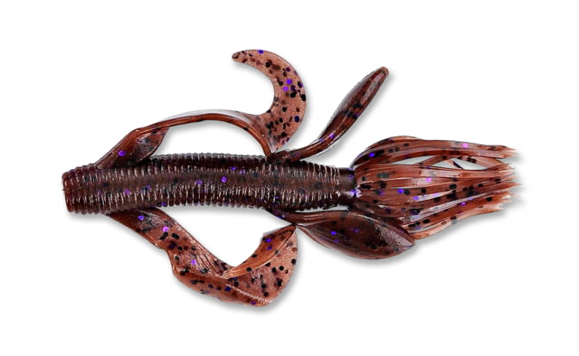 Yamamoto Baits Kreature Soft Bait 7 4in Cinnamon Brown With Large Black & Large Purple Bod