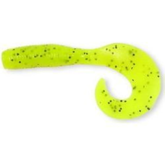 Yamamoto Baits Single Tail Grub 20 5in Chartreuse with Large Black