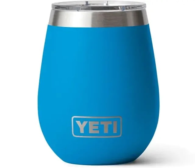 Yeti Rambler 10 oz Wine Tumbler with MagSlider Lid Big Wave Blue 10 oz