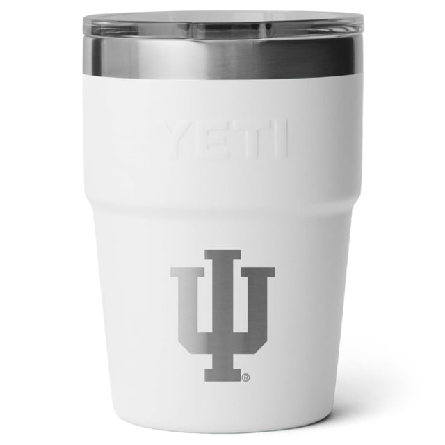 Yeti Yeti Rambler 16 oz Stackable Cup w/Magslider Lid White/NCAA Indiana
