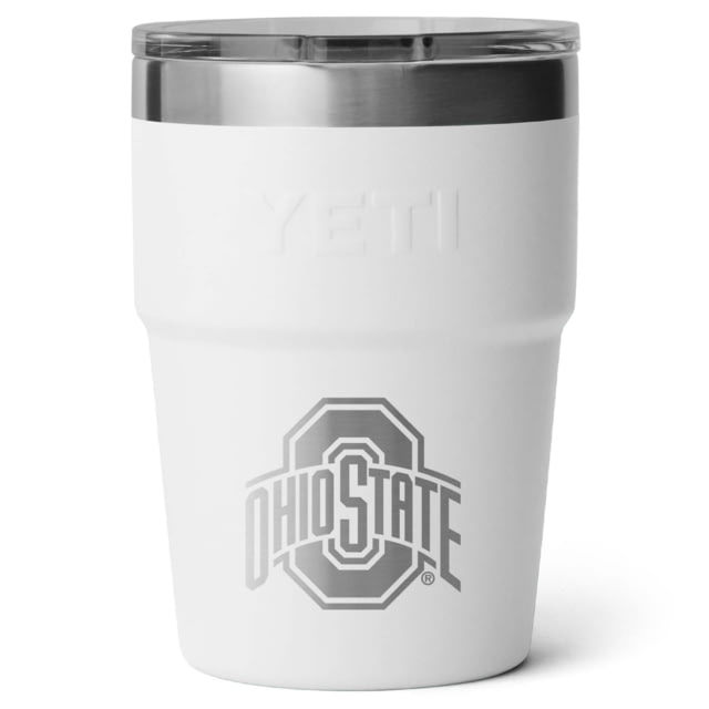 Yeti Yeti Rambler 16 oz Stackable Cup w/Magslider Lid White/NCAA Ohio State