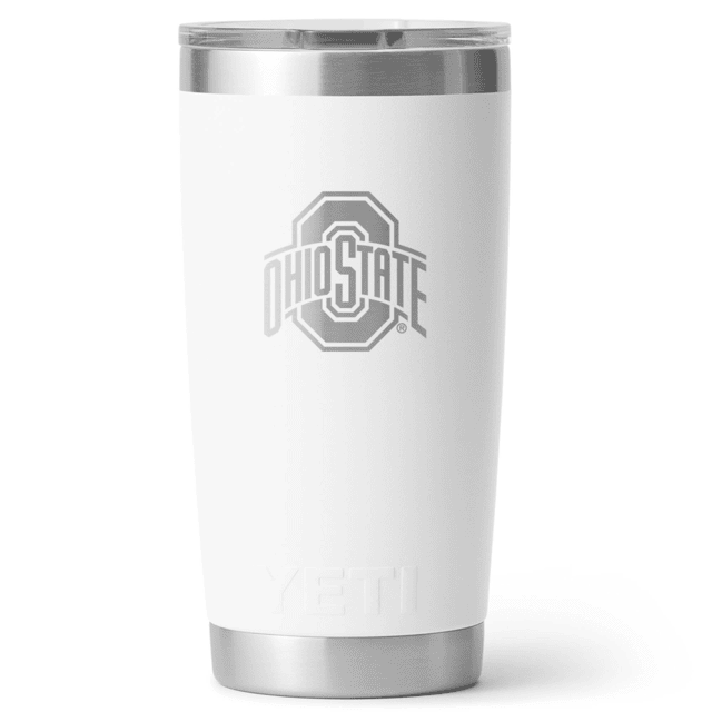 Yeti Yeti Rambler 20 oz Water Bottle w/Magslider Lid White/NCAA Ohio State