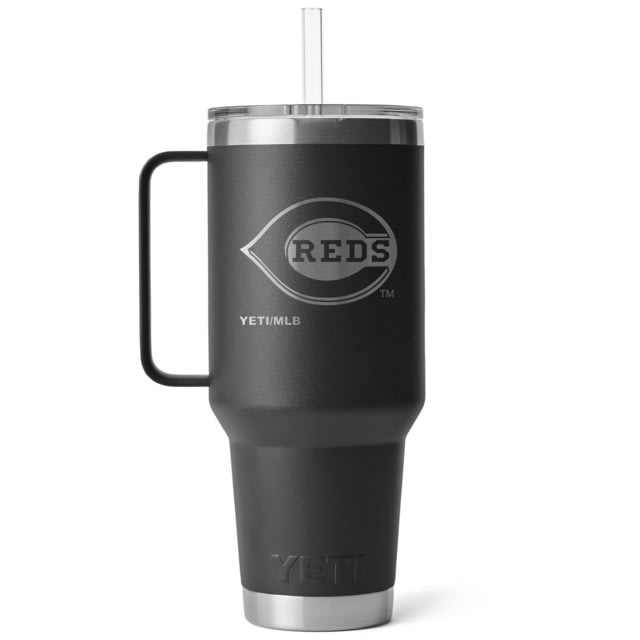 Yeti Yeti Rambler 42 oz Straw Mug w/Straw Lid Black/MLB Reds