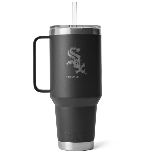 Yeti Yeti Rambler 42 oz Straw Mug w/Straw Lid Black/MLB White Sox