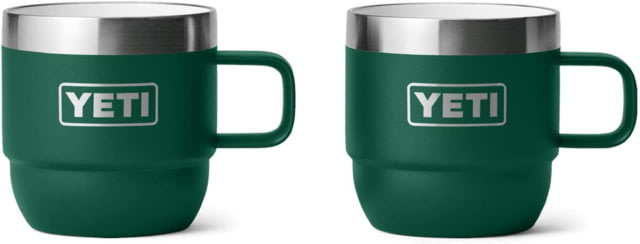 Yeti Yeti Rambler 6 oz Stackable Mugs w/Durasip Ceramic Lining - 2 Pack Black Forest Green