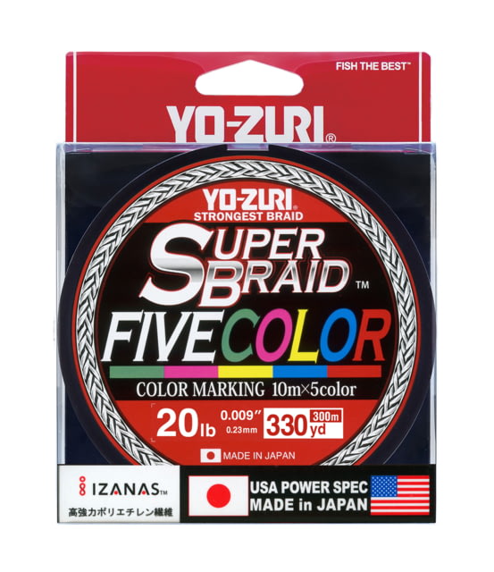 Yo-Zuri Yo-Zuri SuperBraid Five Color Line 20 lb 330 yd Multi YZ SB 20LB 5C 330YD