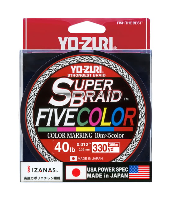Yo-Zuri Yo-Zuri SuperBraid Five Color Line 40 lb 330 yd Multi YZ SB 40LB 5C 330YD