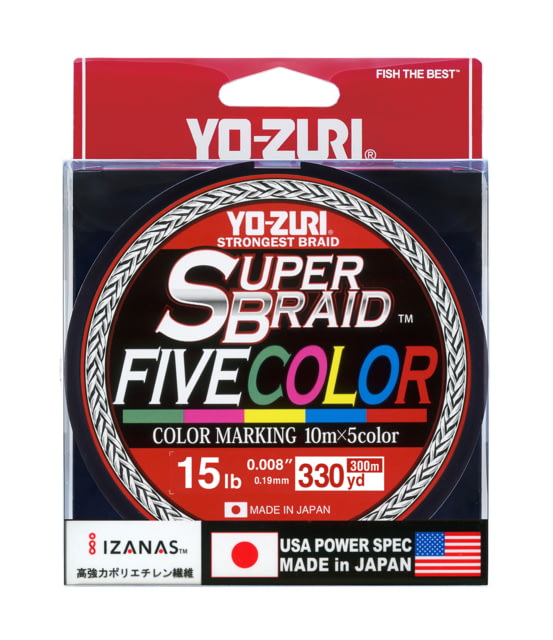 Yo-Zuri Yo-Zuri SuperBraid Five Color Line 15 lb 330 yd Multi YZ SB 15LB 5C 330YD