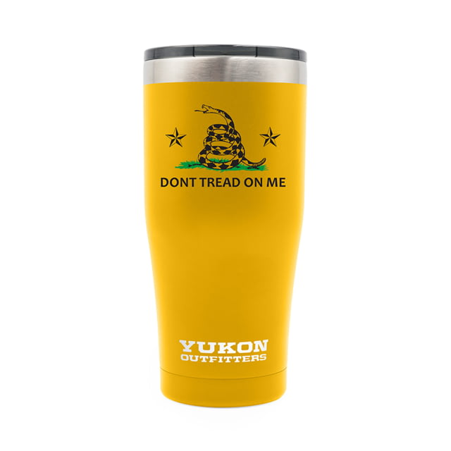 Yukon Outfitters 20oz Tumbler Gold with Dont Tread on Me print