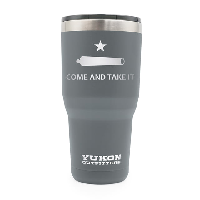 Yukon Outfitters 30oz Tumbler Charcoal with Come and Take It engraving