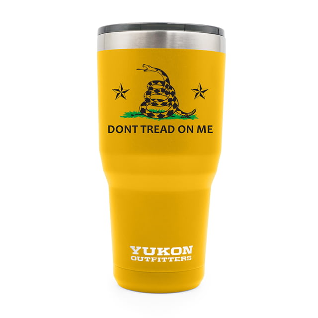 Yukon Outfitters 30oz Tumbler Gold with Dont Tread On Me print
