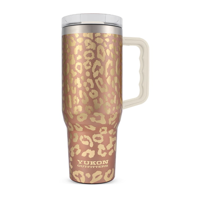 Yukon Outfitters 40oz Tumbler Handle Rose Gold Leopard