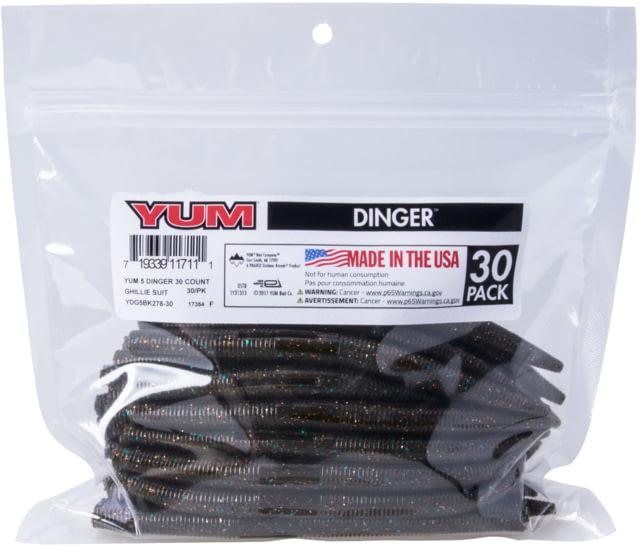 Yum Dinger Bulk Bait 5in Ghillie Suit