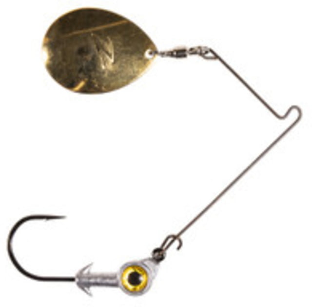 Z-man Bullzeye Skirtless Spinnerbait Fishing Hook Size 4.5 3/0 Hook 3/16oz 1 Piece Gold