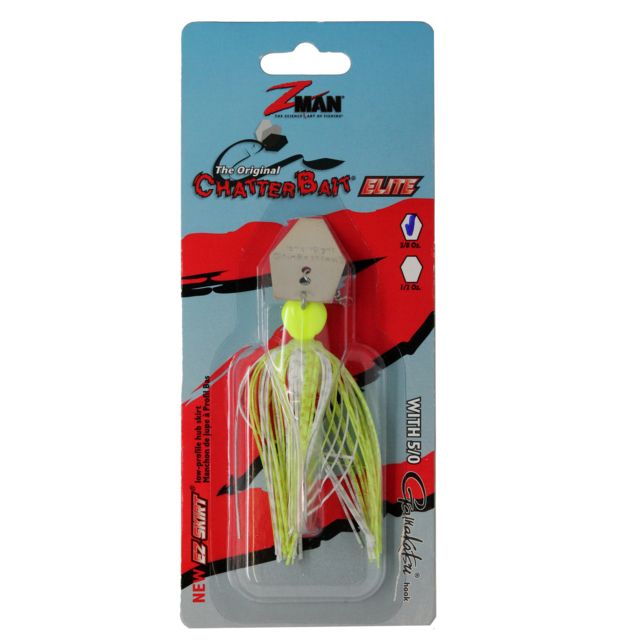 Z-man Chatterbait Elite Swim Jig 1/2oz Chartreuse/White
