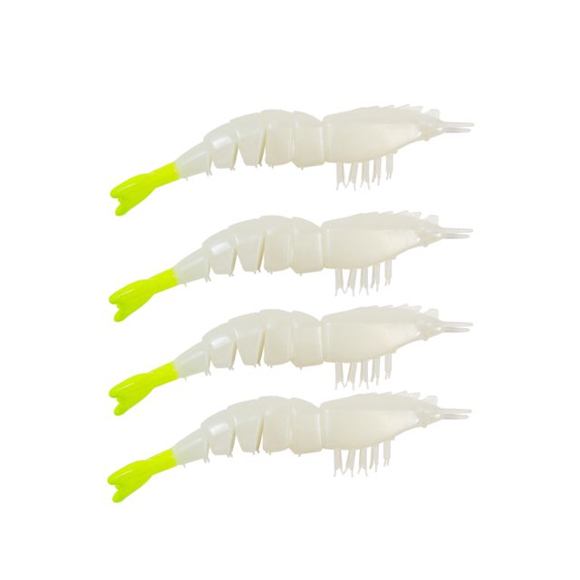 Z-man EZ SHRIMPZ UNRIGGED3.5GLOW/CHART TAIL4PK