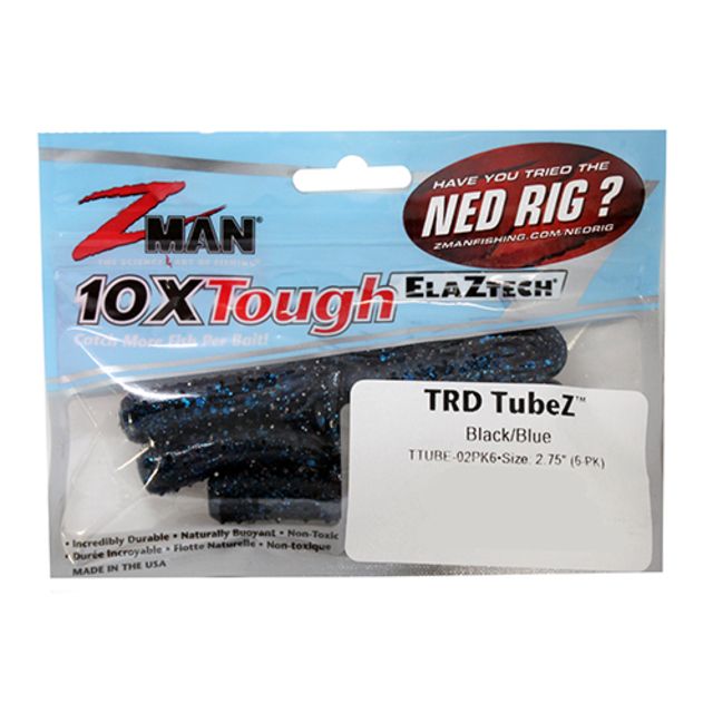Z-man TRD TUBEZ 2.75 BLK/BLUE6PK