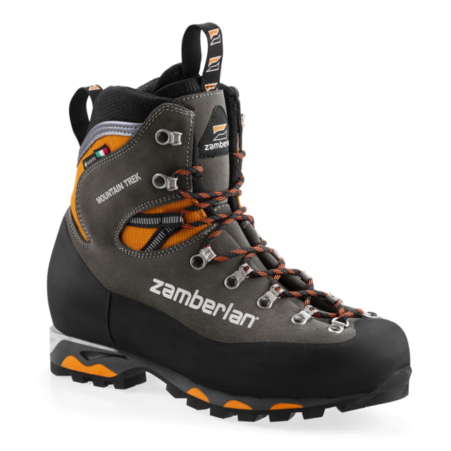 Zamberlan  Mountain Trek GTX RR Mountaineering Shoes - Men's PFAS-Free Graphite/Orange 12