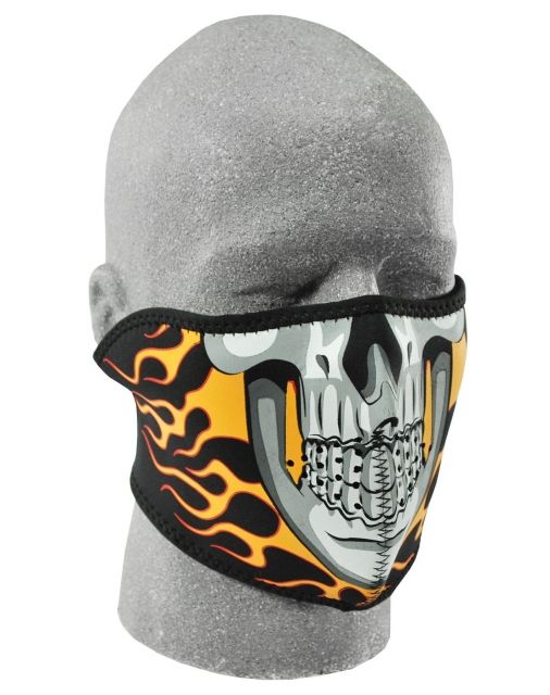 Zan Headgear Neoprene Half Mask Burning Skull WNFM061H