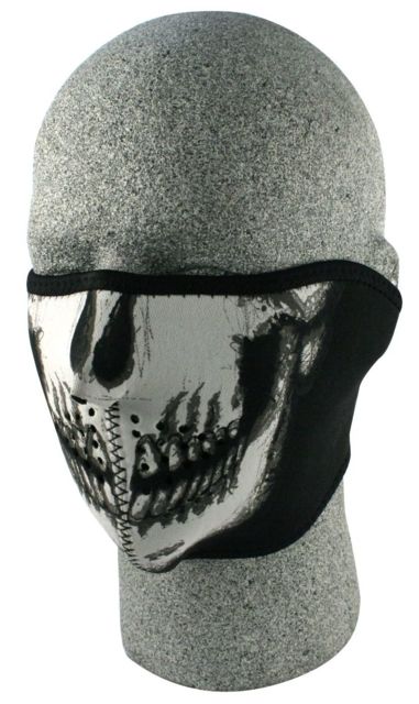Zan Headgear Neoprene Half Mask Glow in the Dark Skull Face WNFM002HG