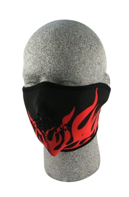 Zan Headgear Neoprene Half Mask Red Flames WNFM229RH