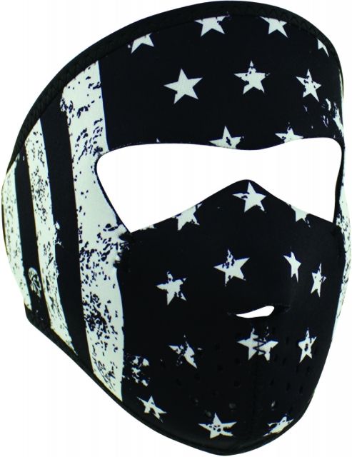 Zan Headgear Zan Headgear Small Mask Neoprene Black and White Flag WNFMS091