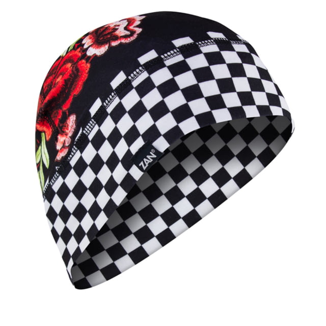 Zan Headgear Sportflex Skull Cap Checkered Floral