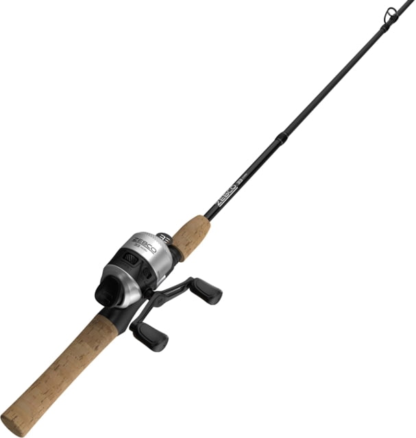 Zebco 33 Micro Cork/Comp Spincast Combo Rod 5ft 6in Ultra-Light Fast 2 Pieces Silver/Black