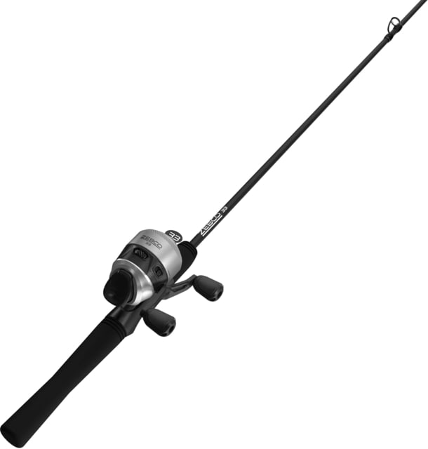 Zebco 33 Spincast Reel and Rod Combo 6ft 2-PC Fiberglass Rod w/ EVA Handle Quickset Anti-Reverse Reel w/ Bite Alert Silver/Black