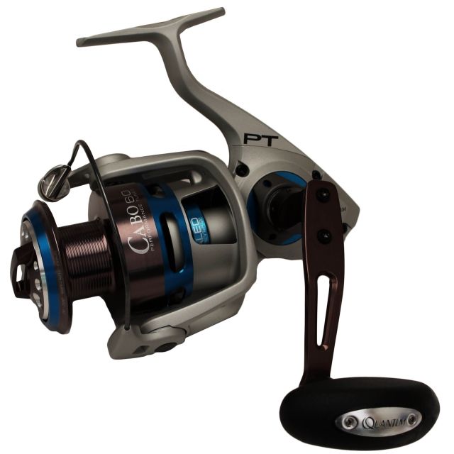 Quantum Cabo Spinning Reel 4.9-1 7+1 Size 60 Ambidextrous Silver/Blue CSP60PTSEBX2