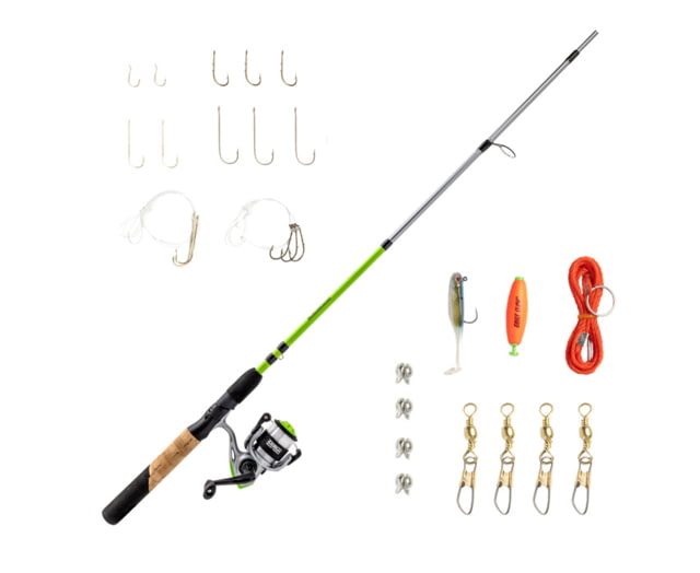 Zebco Ready Tackle Lake/Pond 20sz 6 ft Spinning Combo w/Eagle Claw Tackle 2 Pieces Medium Light