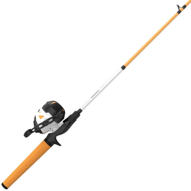 Zebco Roam Spincast Reel and Rod Combo 6ft 2-PC Fiberglass Pole w/ ComfortGrip Handle QuickSet Anti-Reverse Reel Pre-Spooled w/ 10lb Zebco Line Orange