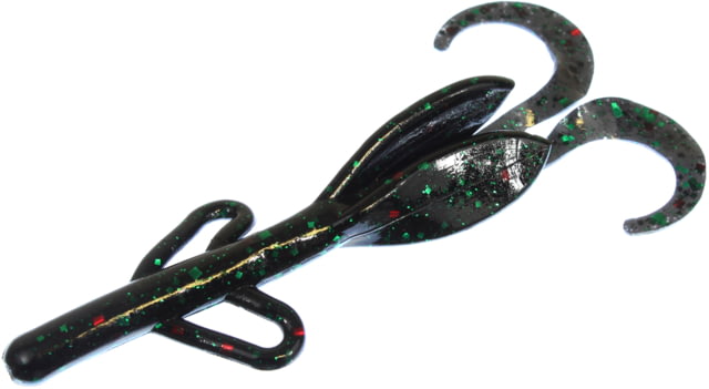 Zoom Baby Brush Hog Creature Bait 12 Pack 4in Black Emerald