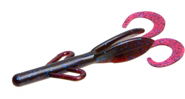 Zoom Baby Brush Hog Creature Bait 12 Pack 4in Blue Fleck