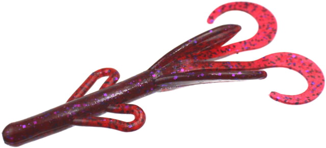 Zoom Baby Brush Hog Creature Bait 12 Pack 4in Cranberry