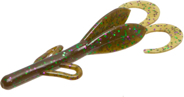 Zoom Baby Brush Hog Creature Bait 12 Pack 4in Green Pump Purple Green