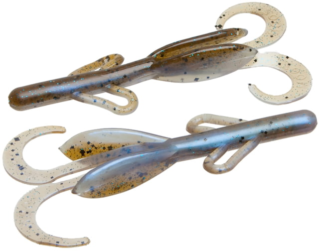 Zoom Baby Brush Hog Creature Bait 12 Pack 4in Green Pumpkin Blue Flash