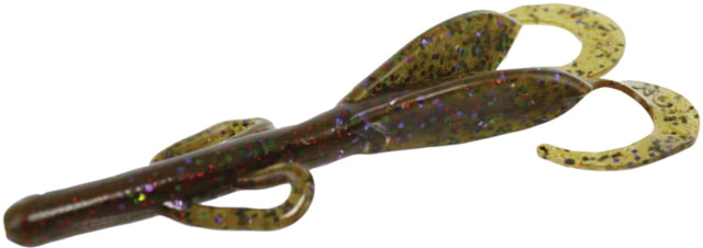 Zoom Baby Brush Hog Creature Bait 12 Pack 4in Green Pumpkin Candy Red