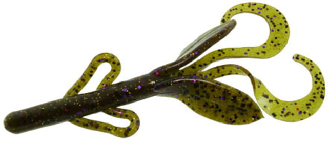 Zoom Baby Brush Hog Creature Bait 12 Pack 4in Green Pumpkin Prp Gold