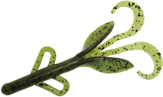 Zoom Baby Brush Hog Creature Bait 12 Pack 4in Watermelon Prp Glit