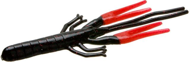 Zoom Big Critter Craw 10 Pack 5in Black Red Glit/Red