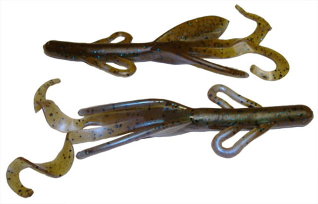 Zoom Brush Hog Creature Bait 20 Pack 6in Green Pumpkin Blue Flash
