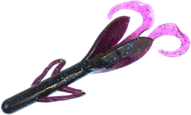 Zoom Brush Hog Creature Bait 8 Pack 6in Blue Fleck