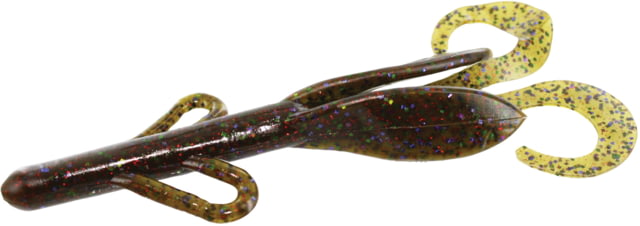 Zoom Brush Hog Creature Bait 8 Pack 6in Green Pumpkin Candy Red