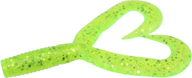 Zoom Zoom Creepy Crawler Tail Grub/Trailer 16 Pack 3in Chartreuse Glitter