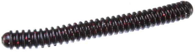 Zoom Double Ringer Finesse Worm 15 Pack 4in Black Red Glitter