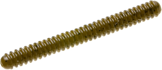Zoom Double Ringer Finesse Worm 15 Pack 4in Green Pumpkin