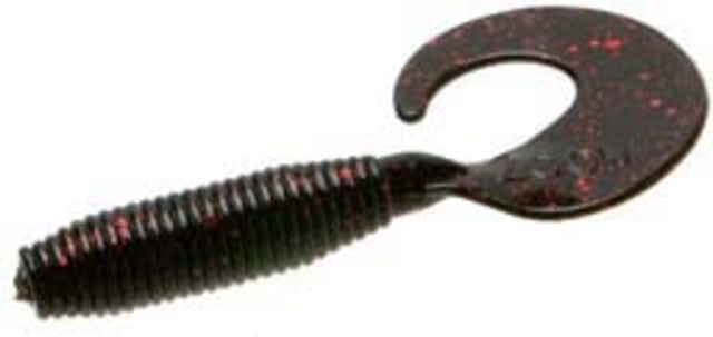 Zoom Fat Albert Single Tail Grub 10 Pack 3in Black Red Glitter