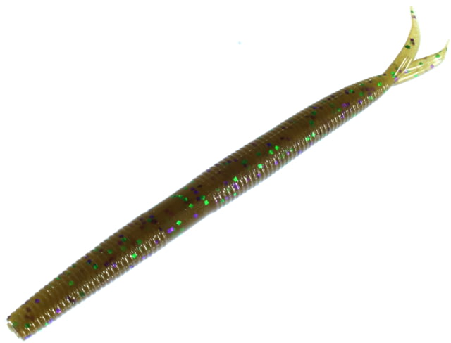 Zoom Fluke Stick Jr Bait 10 Pack 5in Green Pump Purple Green