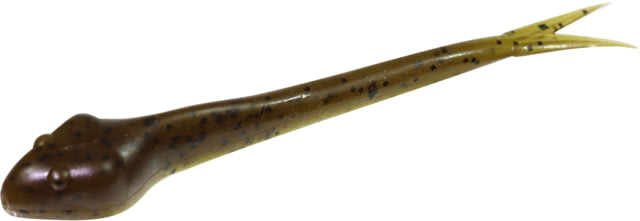 Zoom Zoom Fluke Tail Goby Dropshot Bait 15 Pack 4.25in Green Pumpkin